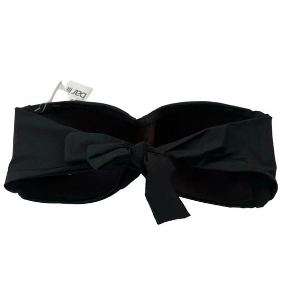 NWT Bar III Twist Bandeau Bikini Swim Top With Removable Straps Size S Black - Picture 6 of 13
